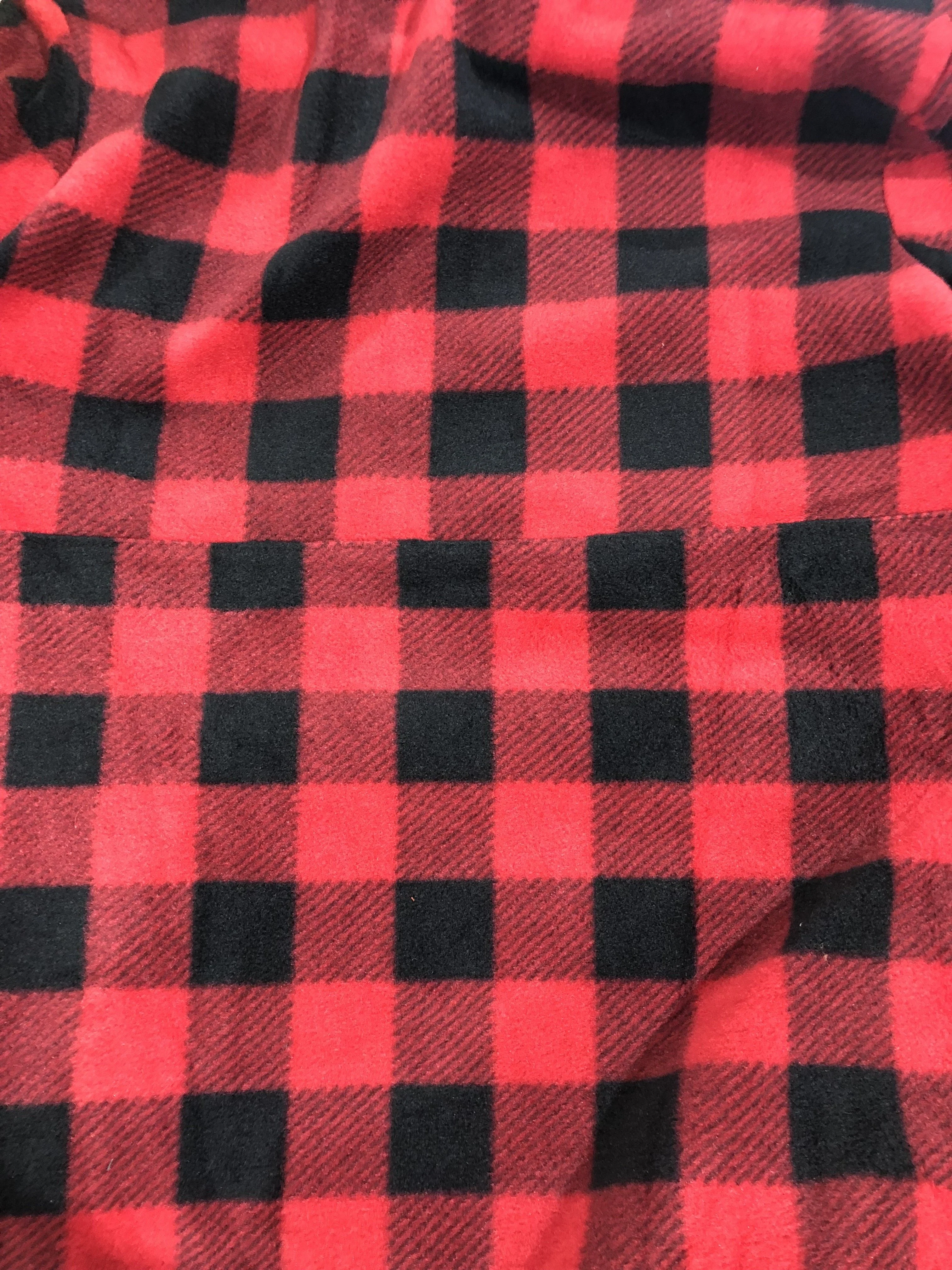 Buffalo Plaid Fleece Pullover- Red & Black - Image 12