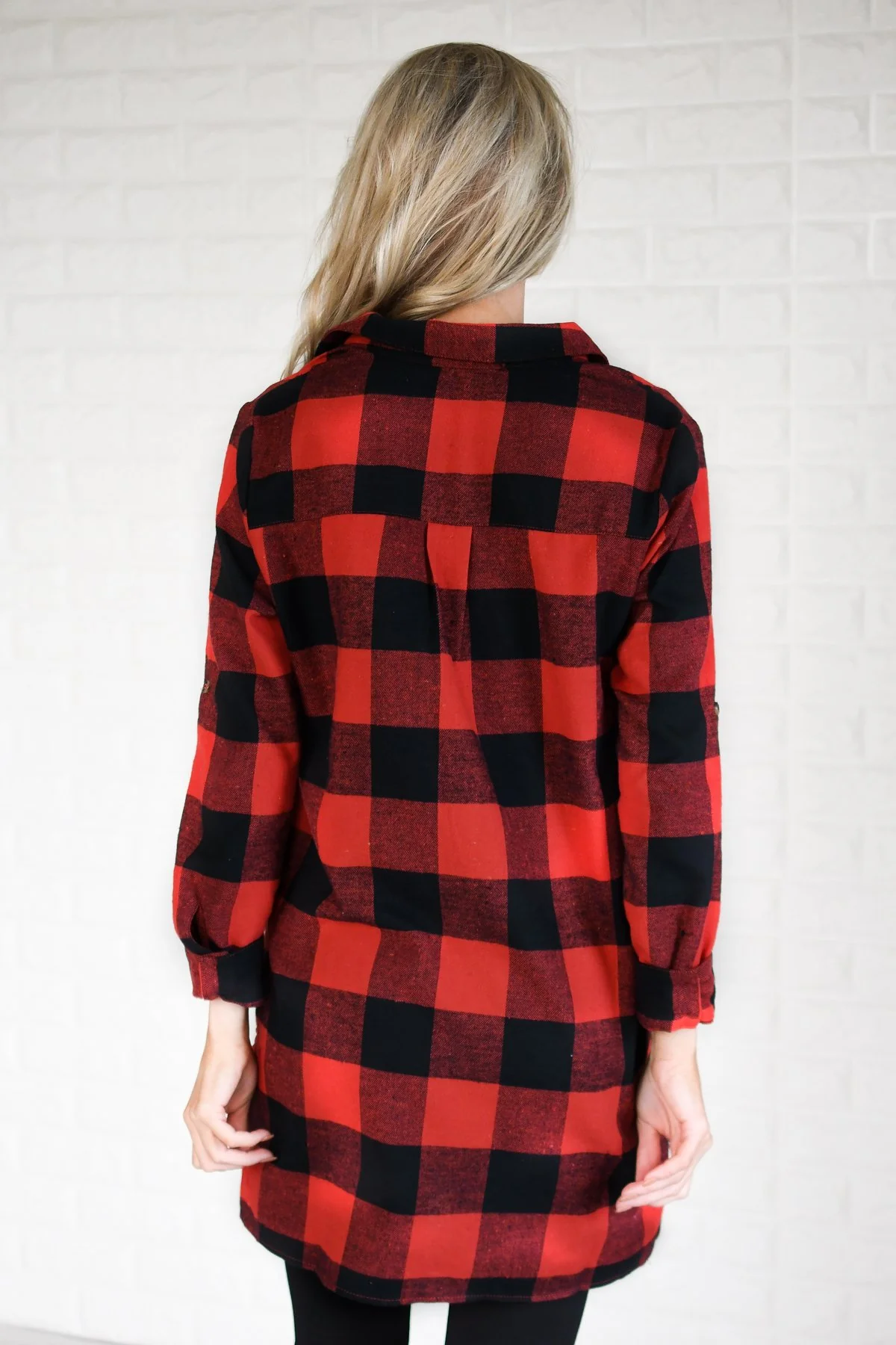 Buffalo Plaid Long Tunic Top - Image 5