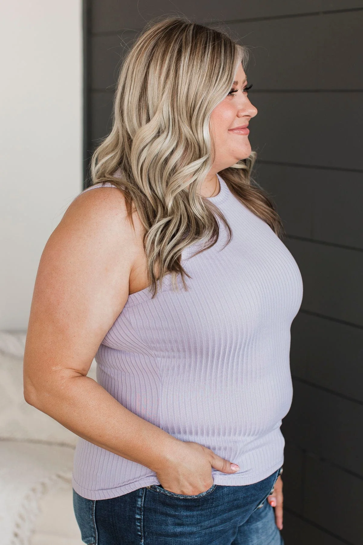 Build Me Up Ribbed Tank Top- Lavender - Image 6