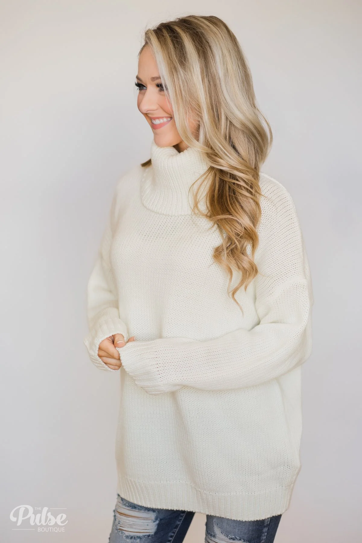 Bunch of Love Turtleneck Knitted Sweater- Ivory - Image 6