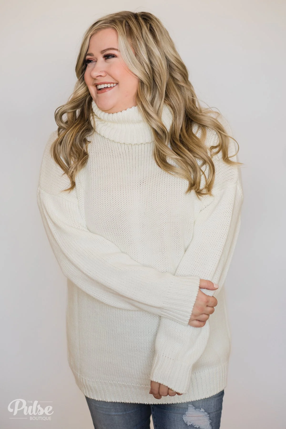 Bunch of Love Turtleneck Knitted Sweater- Ivory - Image 9