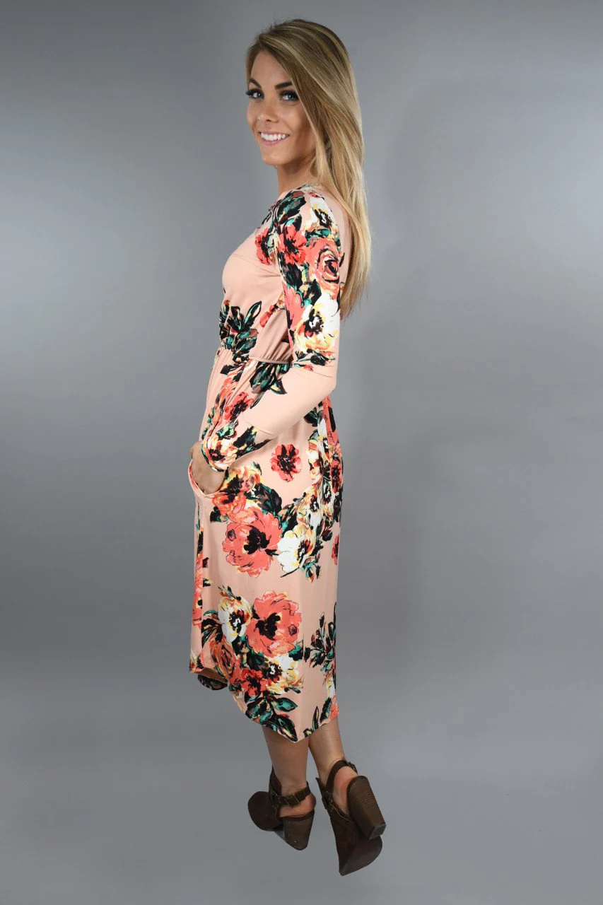 Burst of Color Peach Dress - Image 4