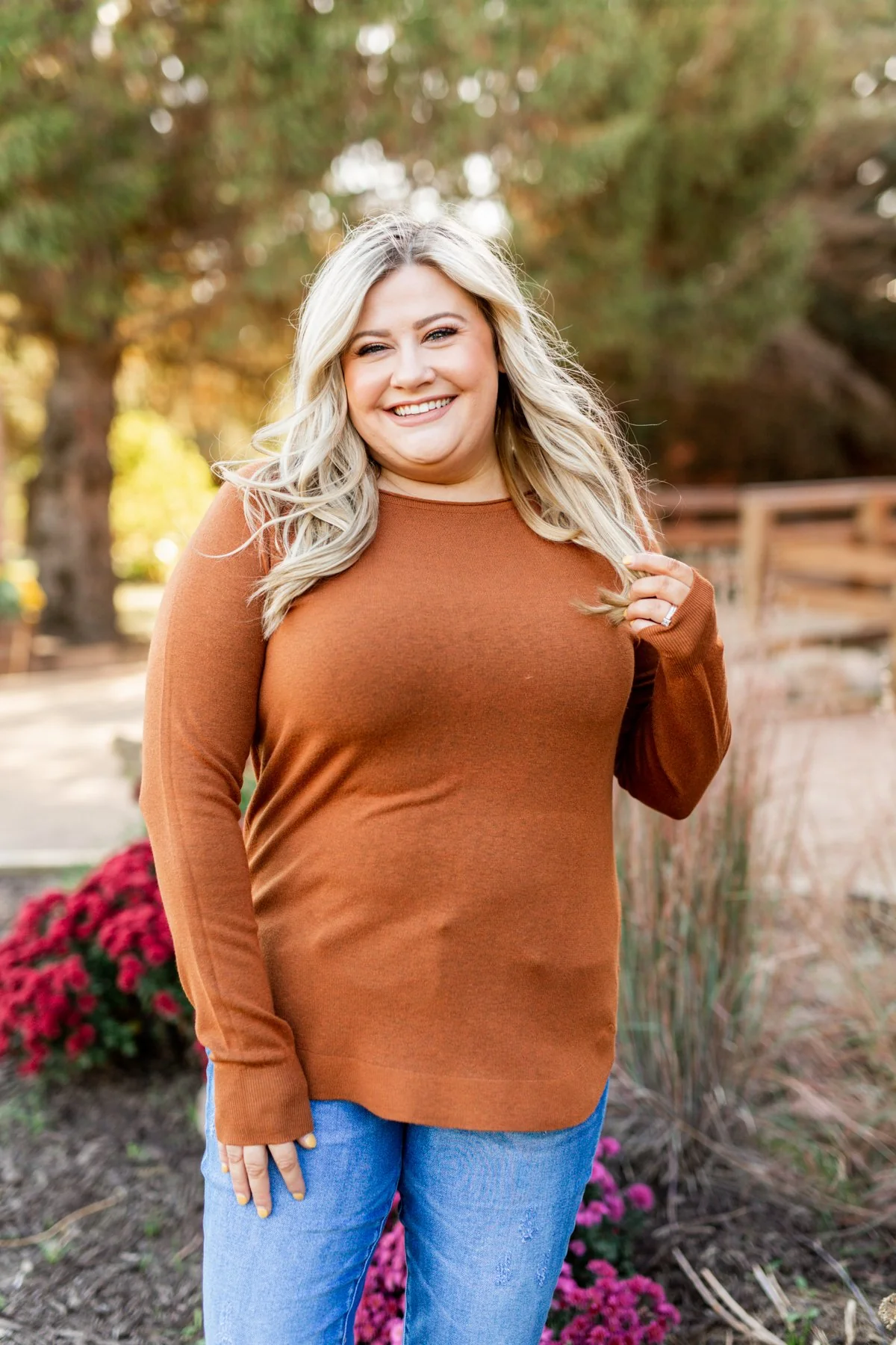 Butter Me Up Knit Sweater- Dark Camel - Image 2