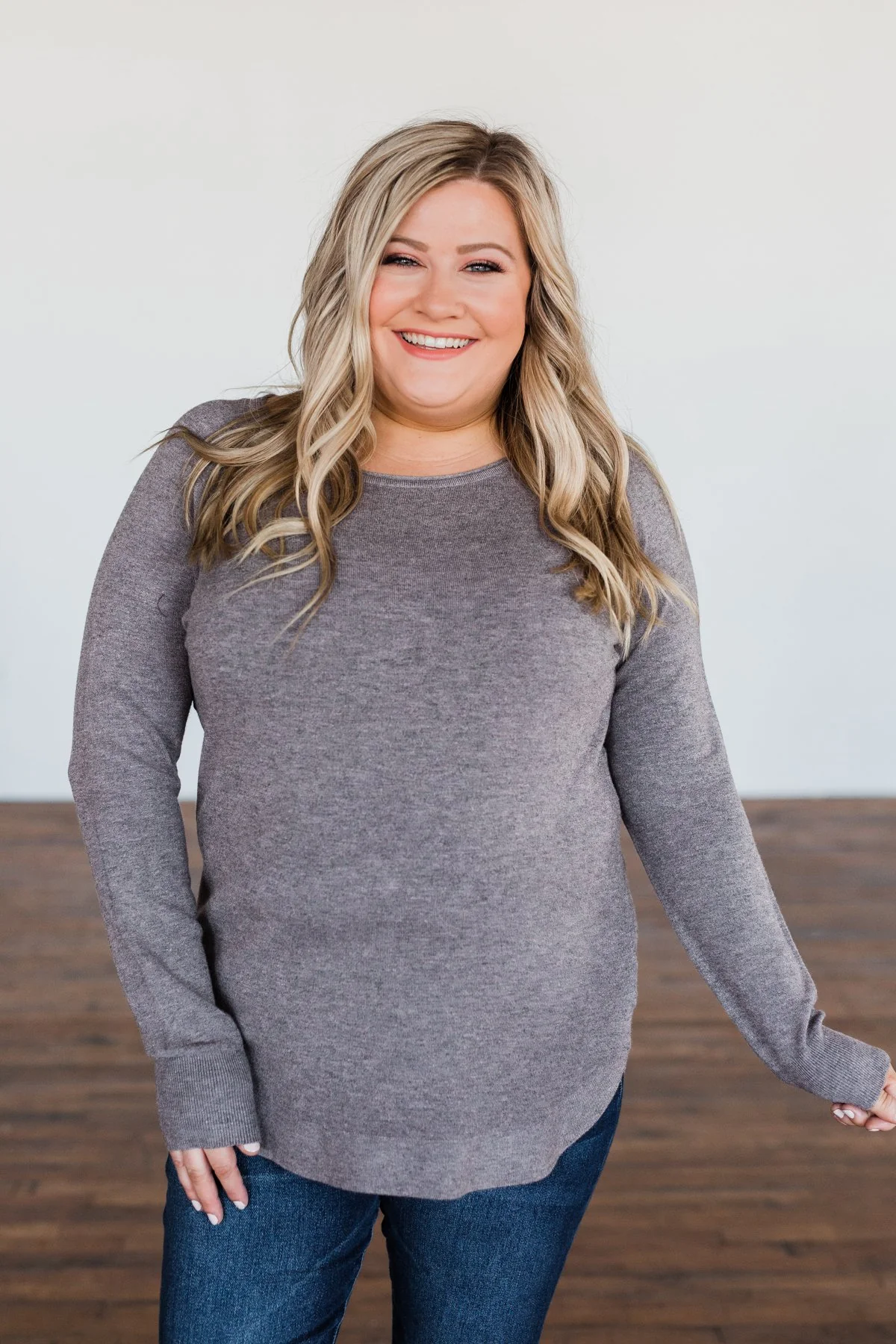 Butter Me Up Knit Sweater- Charcoal - Image 4