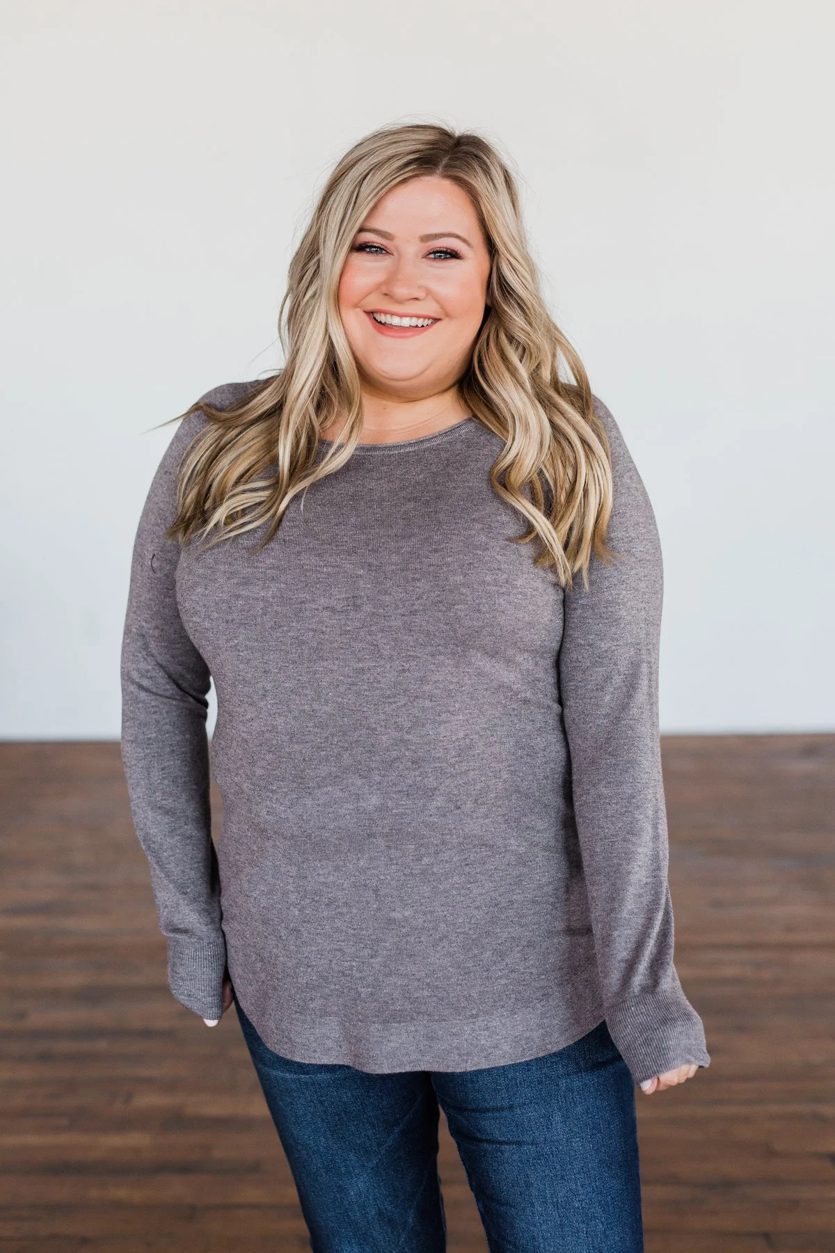 Butter Me Up Knit Sweater- Charcoal - Image 6