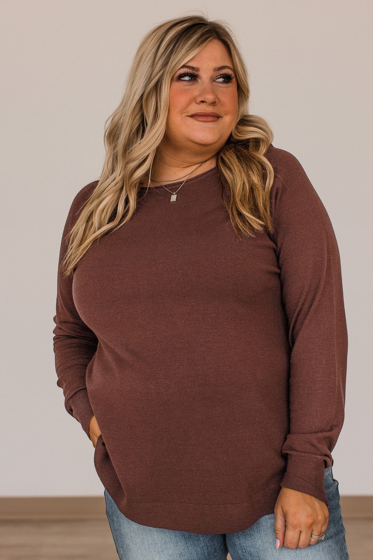 Butter Me Up Knit Sweater- Chocolate - Image 3