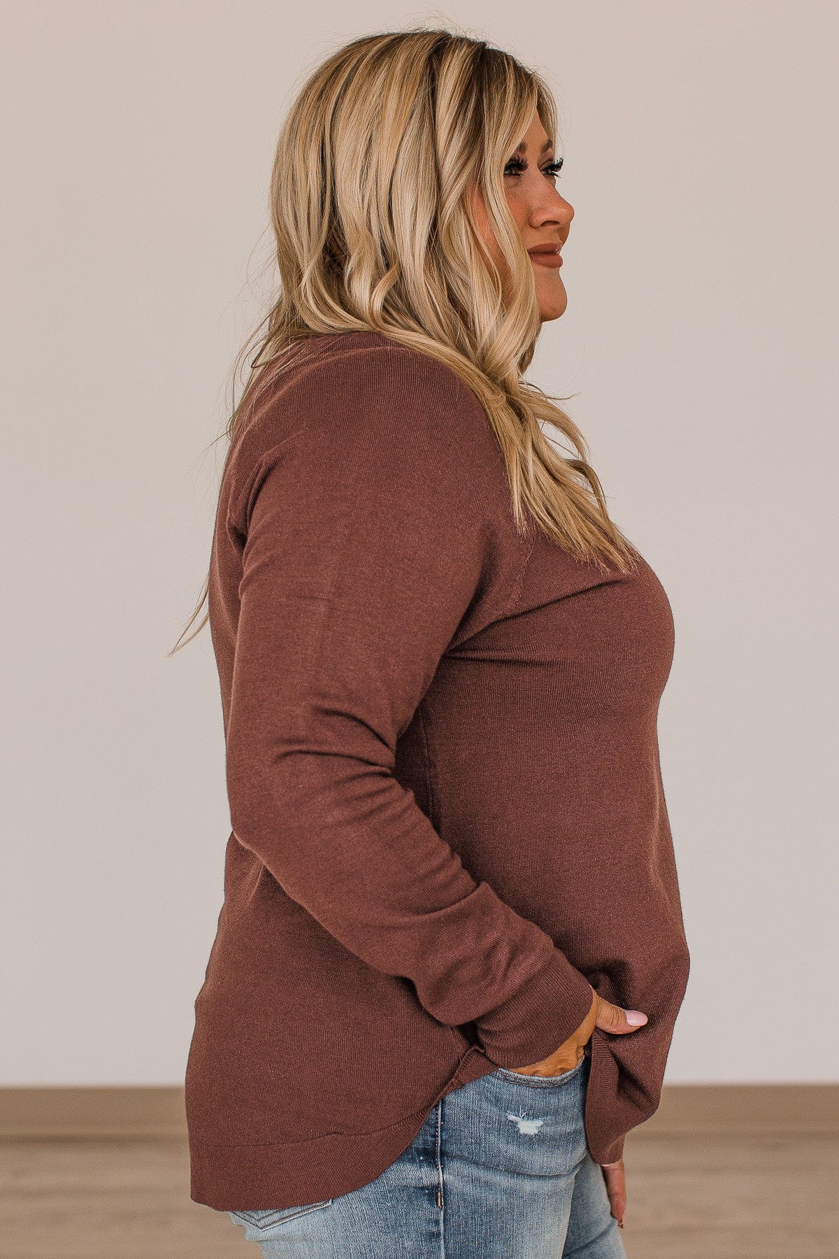 Butter Me Up Knit Sweater- Chocolate - Image 7