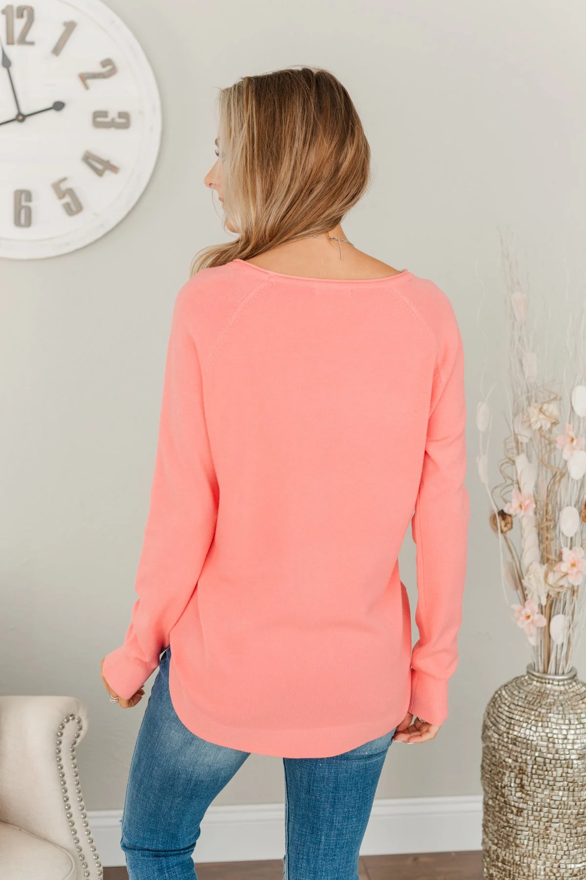 Butter Me Up Knit Sweater- Coral - Image 9