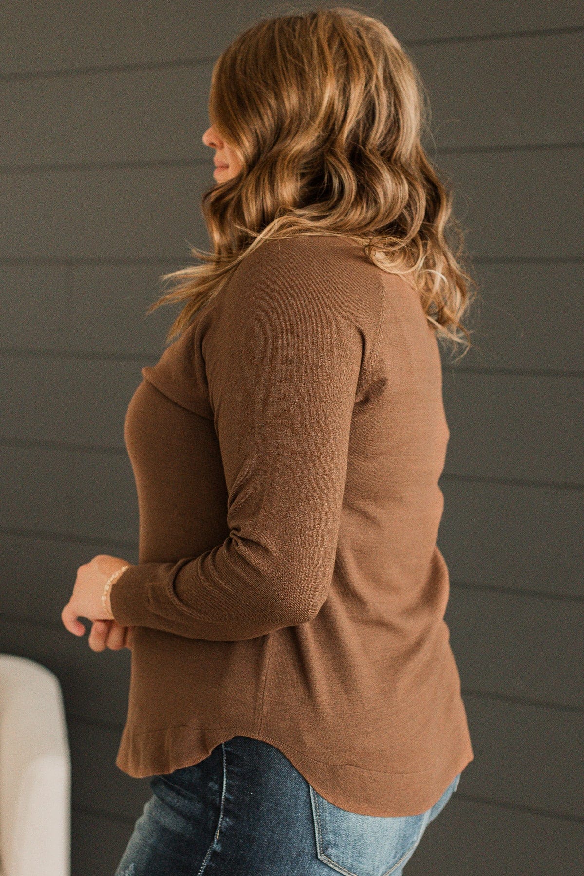 Butter Me Up Knit Sweater- Dark Brown - Image 6