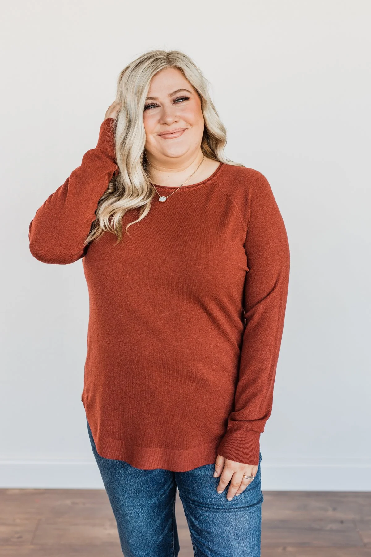 Butter Me Up Knit Sweater- Deep Clay - Image 14