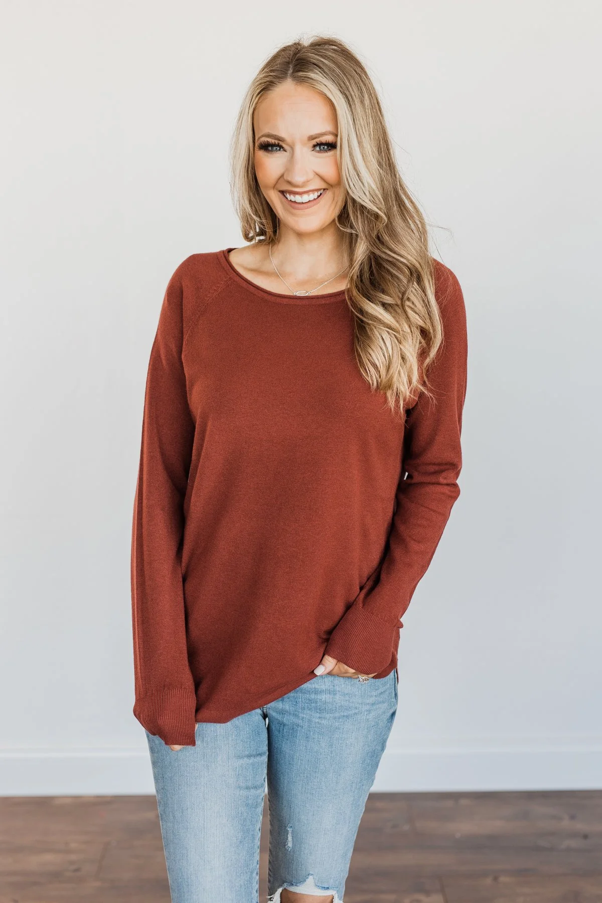 Butter Me Up Knit Sweater- Deep Clay - Image 6