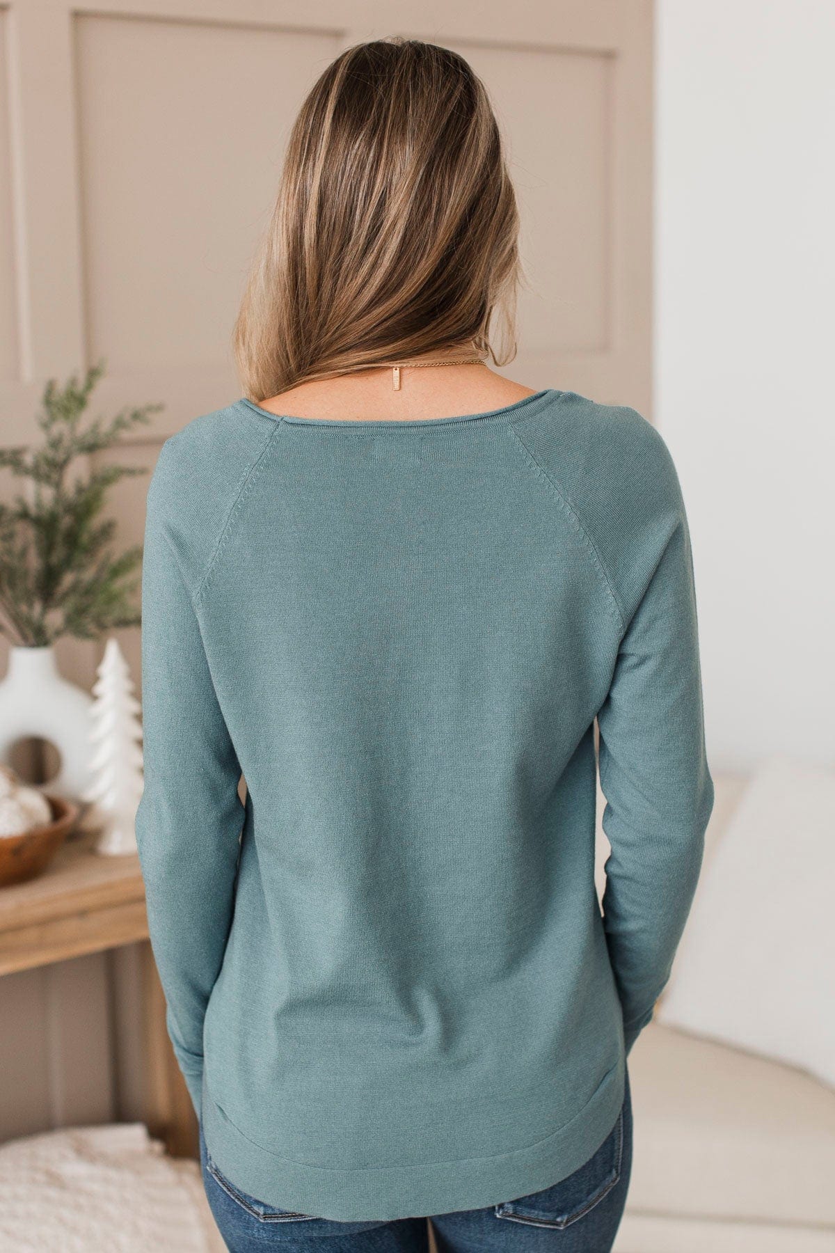Butter Me Up Knit Sweater- Dusty Blue - Image 7