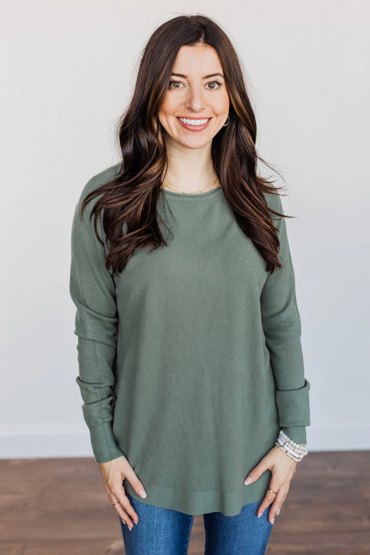 Butter Me Up Knit Sweater- Dusty Jade