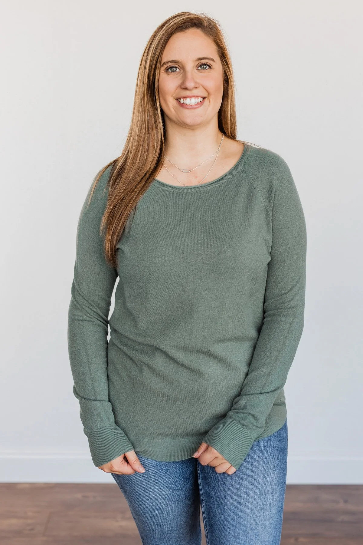 Butter Me Up Knit Sweater- Dusty Jade - Image 2