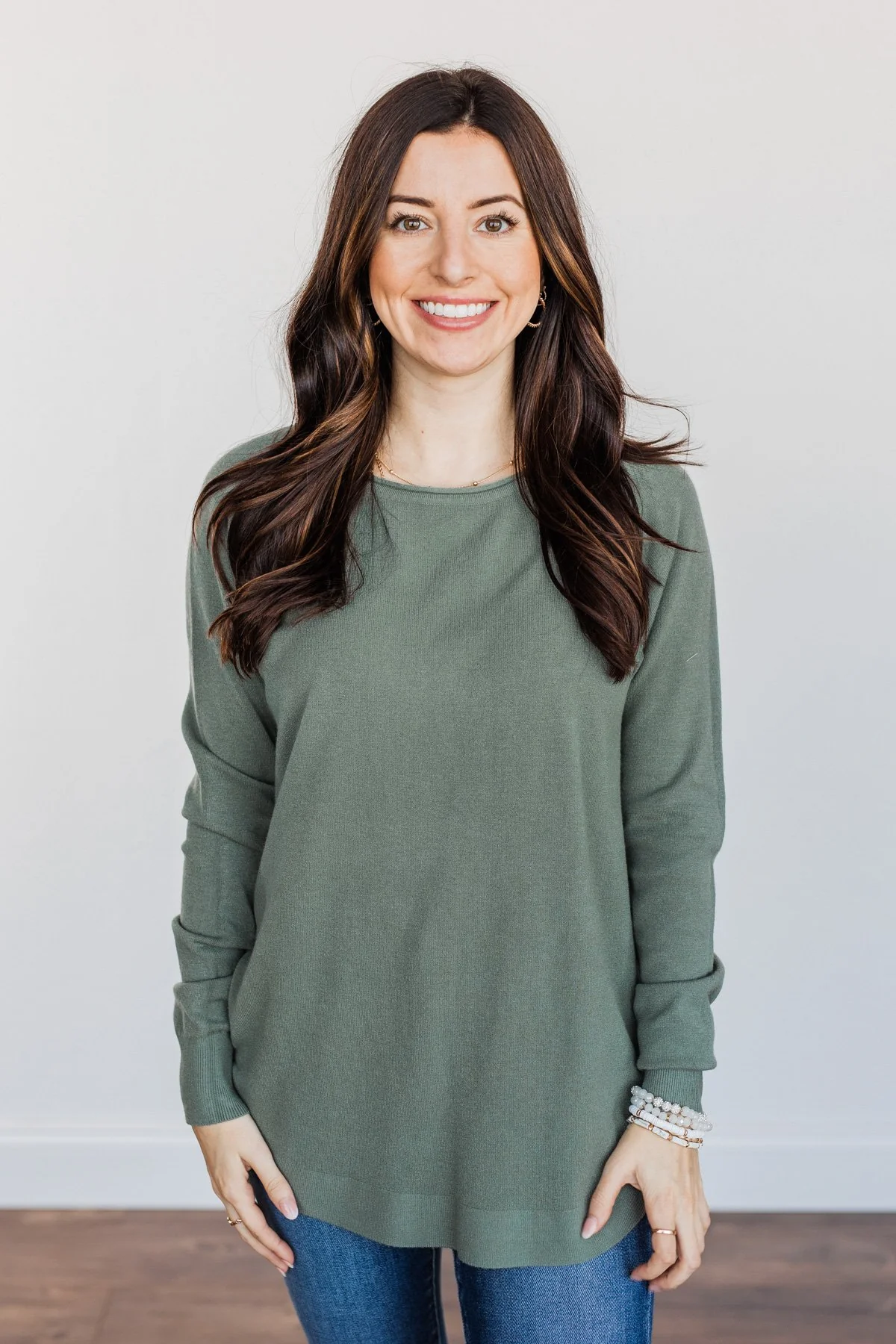 Butter Me Up Knit Sweater- Dusty Jade - Image 3