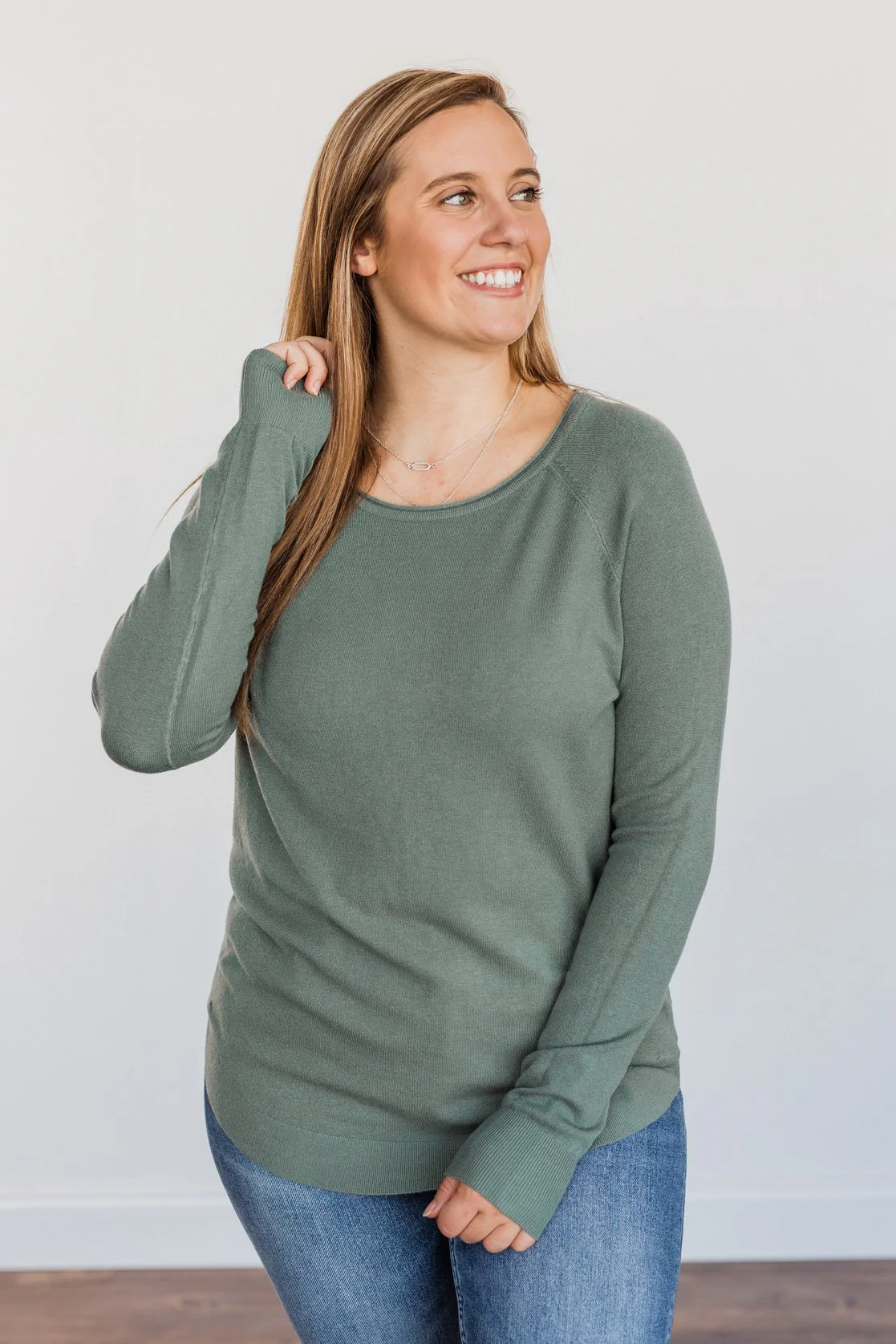 Butter Me Up Knit Sweater- Dusty Jade - Image 5