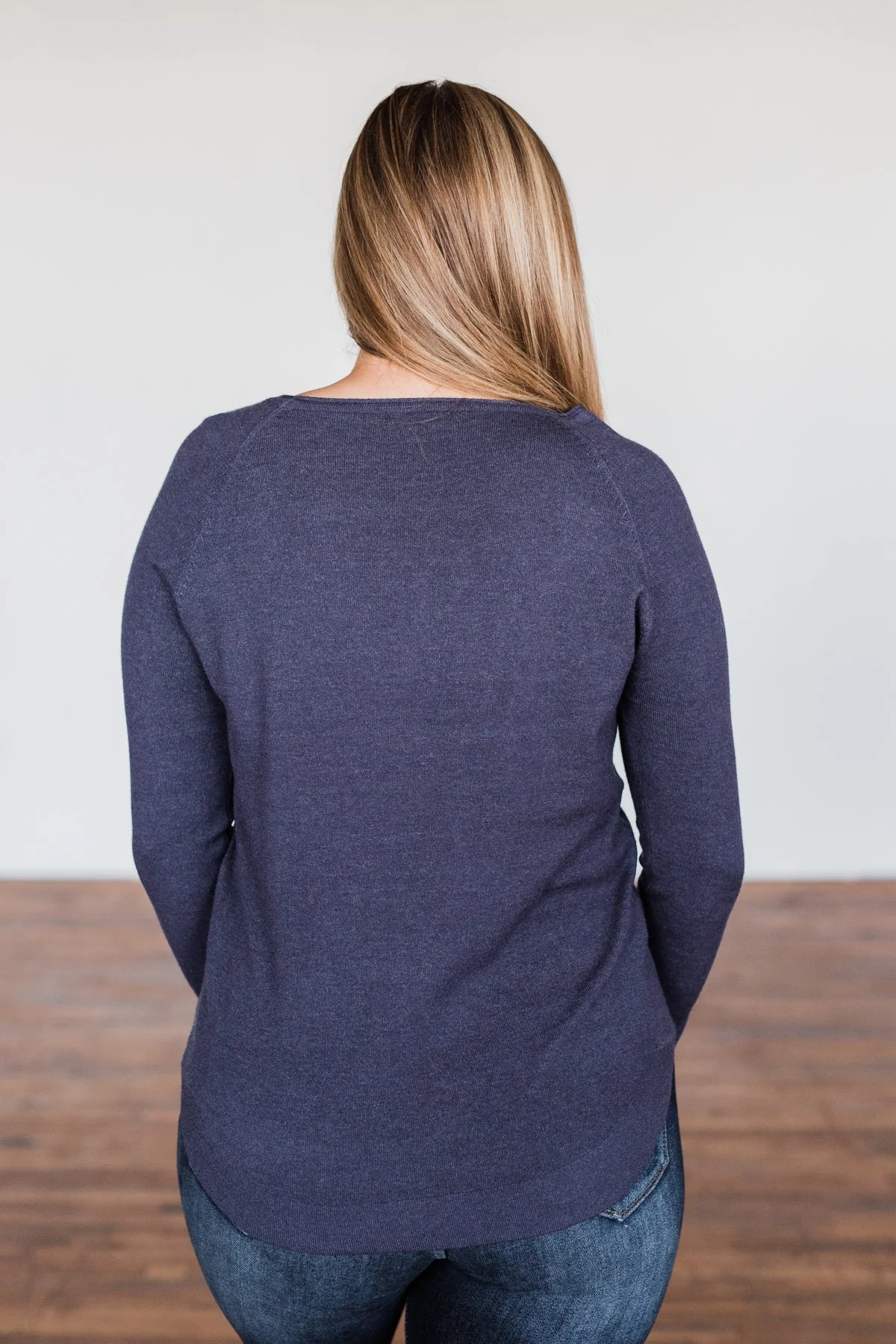 Butter Me Up Knit Sweater- Indigo - Image 10