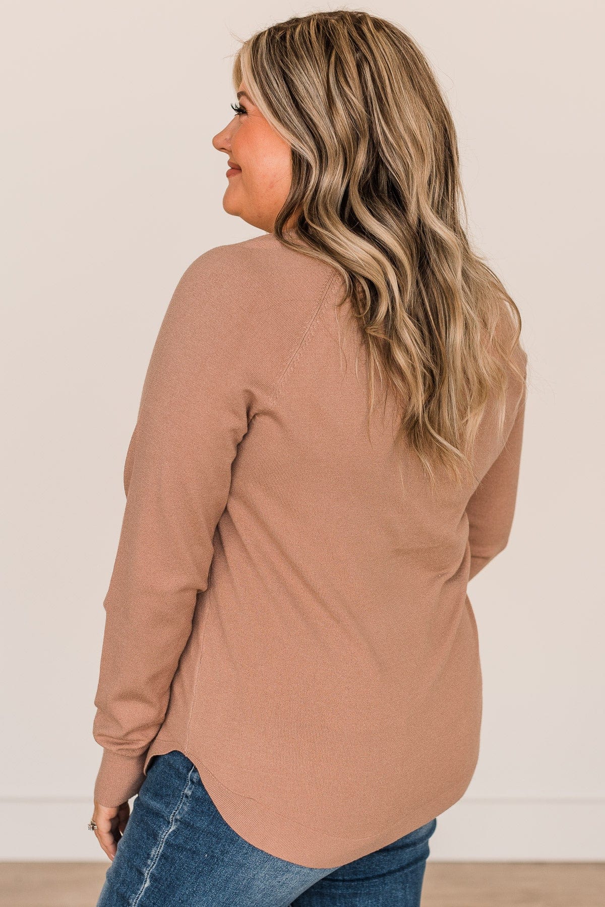 Butter Me Up Knit Sweater- Light Mocha - Image 5