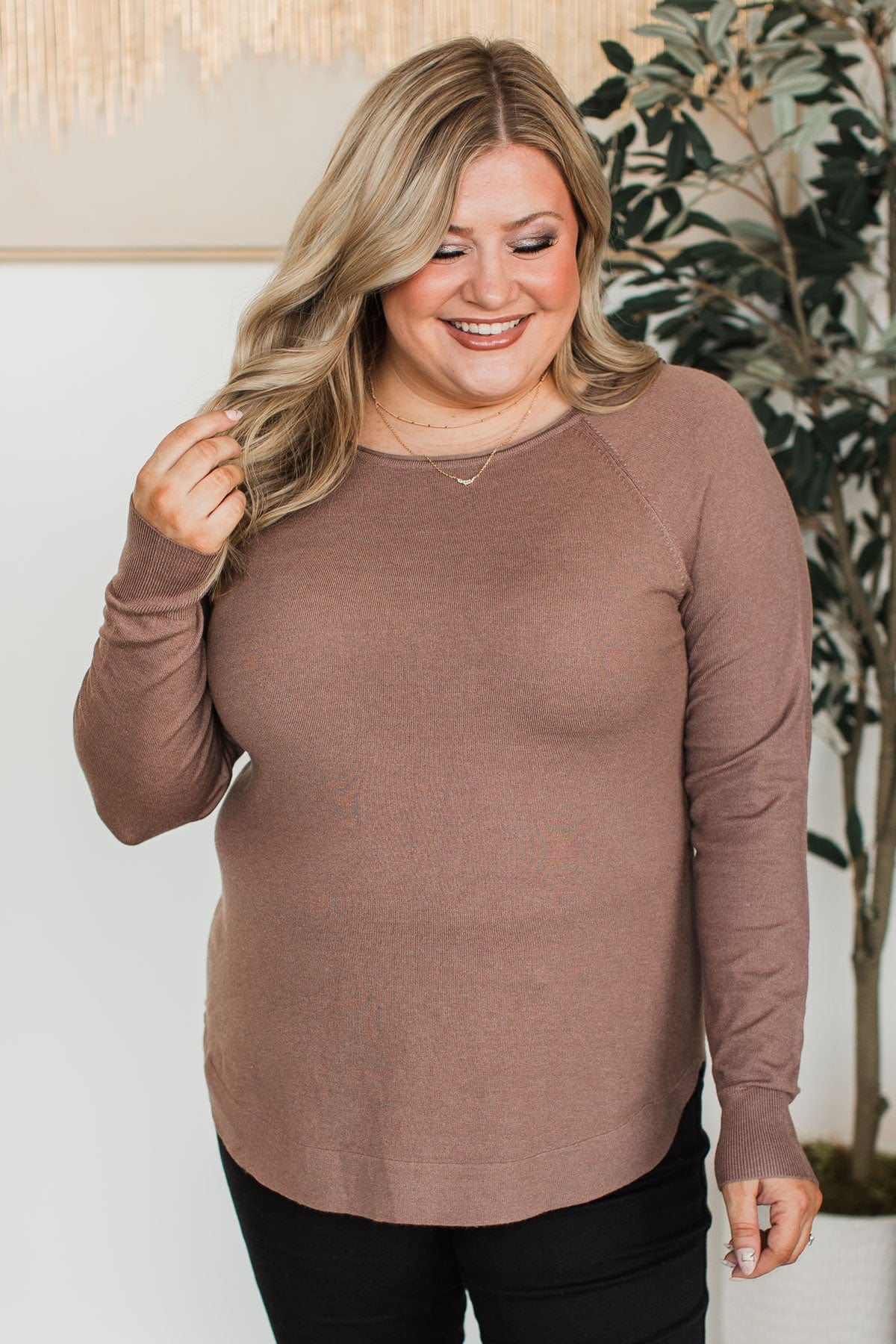 Butter Me Up Knit Sweater- Mocha - Image 4