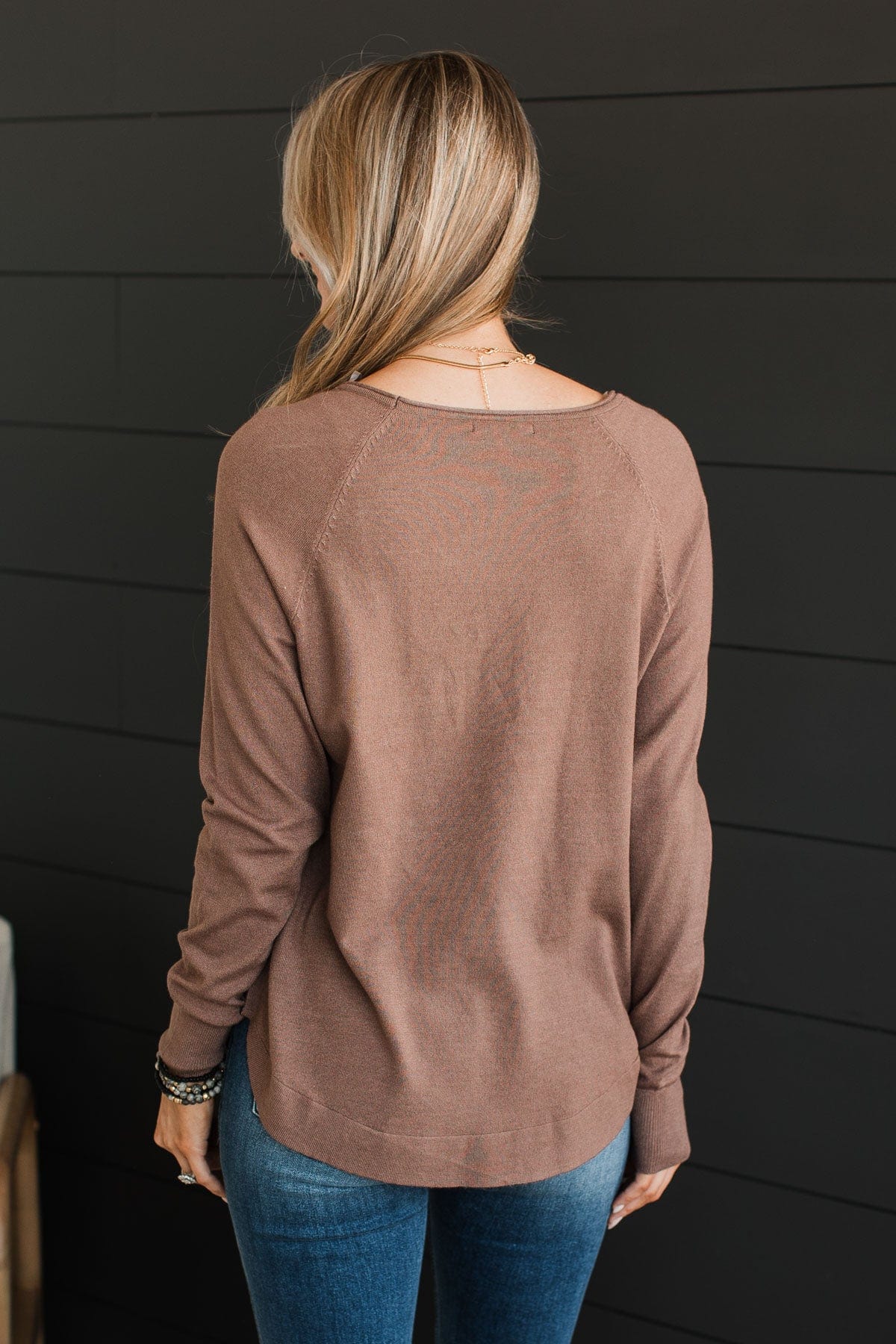 Butter Me Up Knit Sweater- Mocha - Image 9