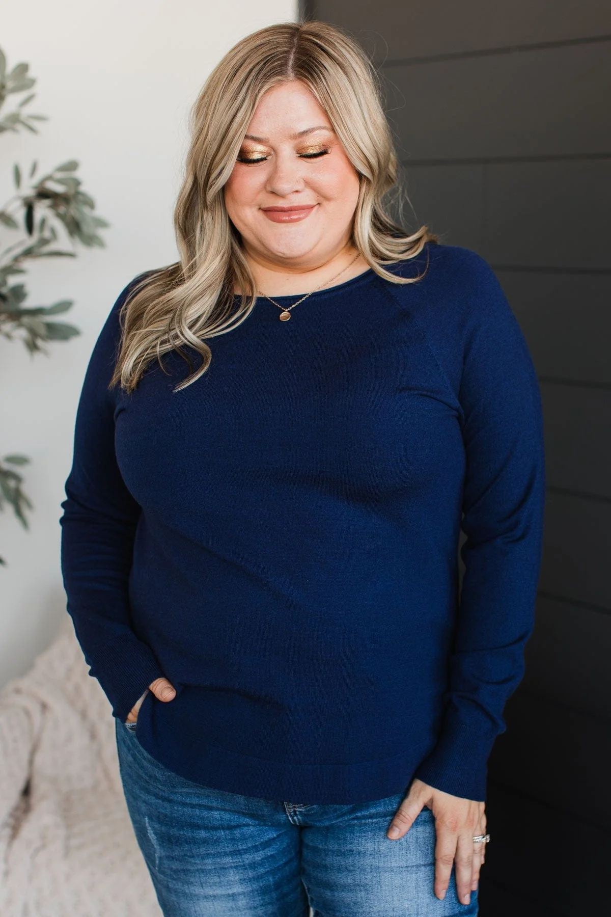 Butter Me Up Knit Sweater- Navy - Image 2