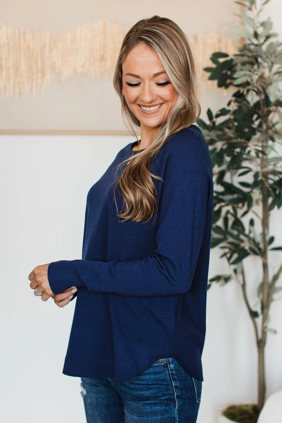 Butter Me Up Knit Sweater- Navy - Image 5