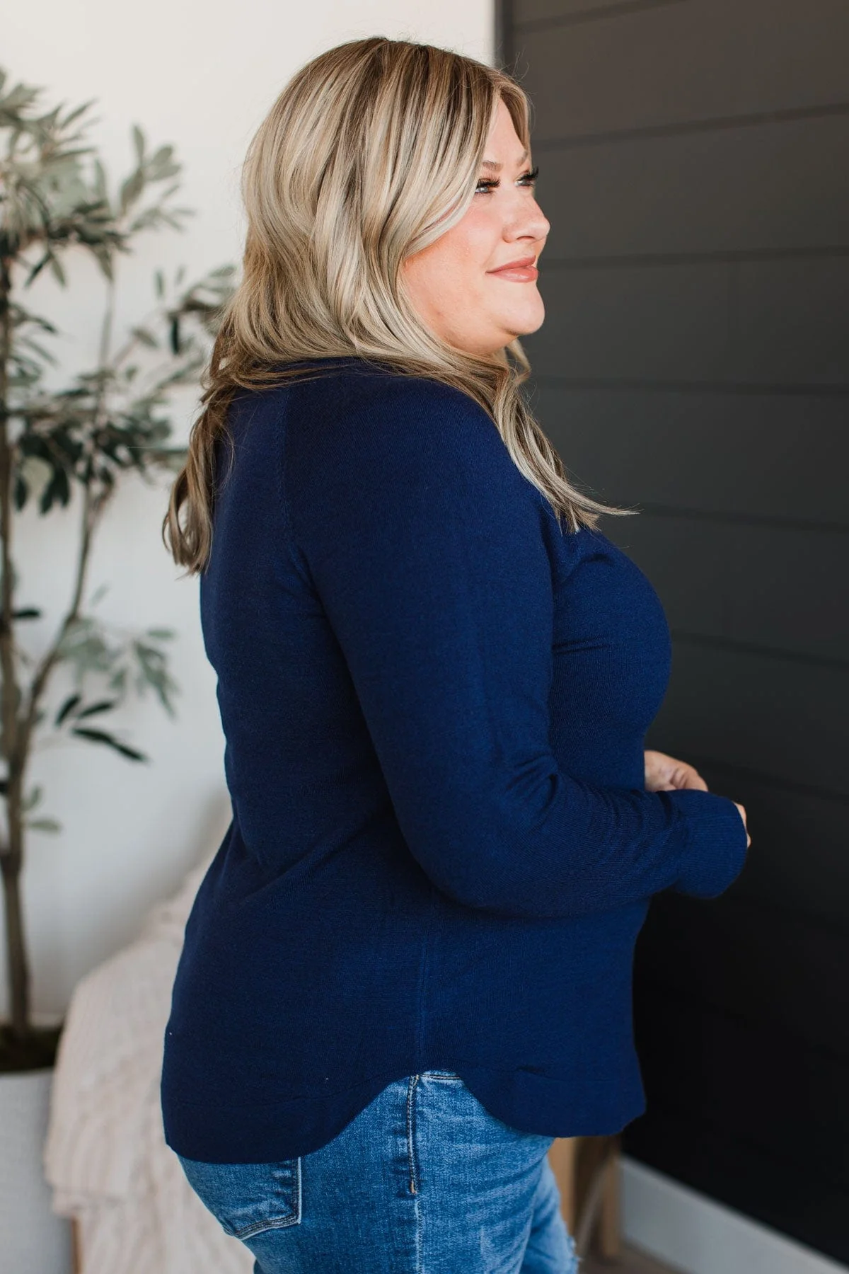 Butter Me Up Knit Sweater- Navy - Image 6