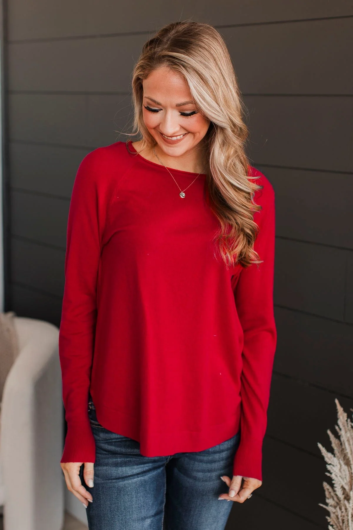 Butter Me Up Knit Sweater- Red - Image 2