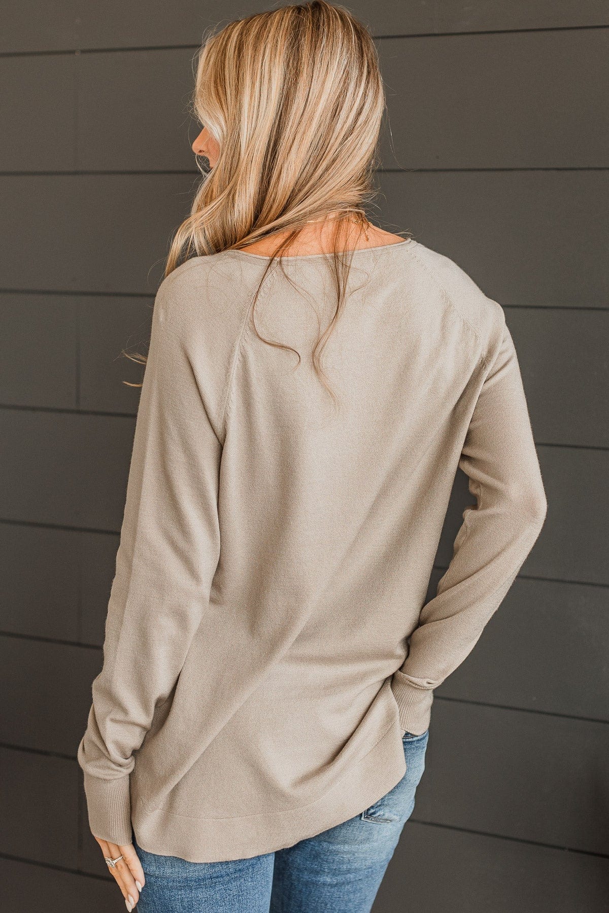 Butter Me Up Knit Sweater- Taupe - Image 6