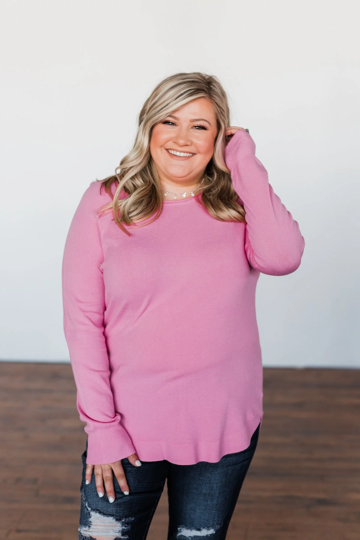 Butter Me Up Sweater- Bubblegum Pink - Image 6