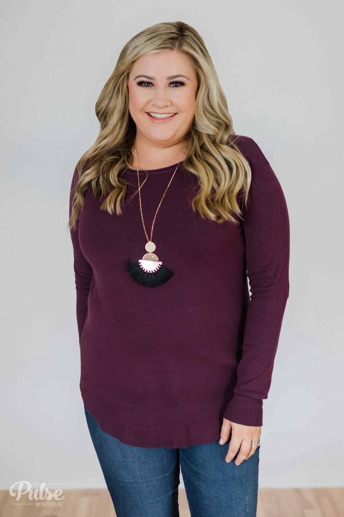 Butter Me Up Sweater- Eggplant - Image 8