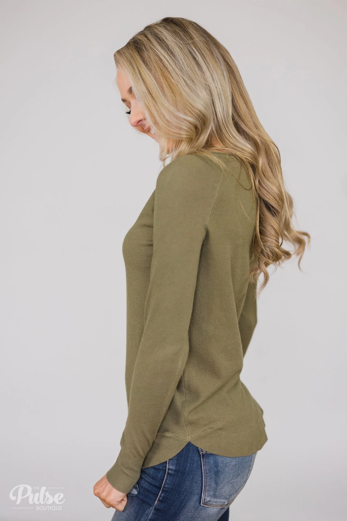Butter Me Up Sweater - Olive - Image 3