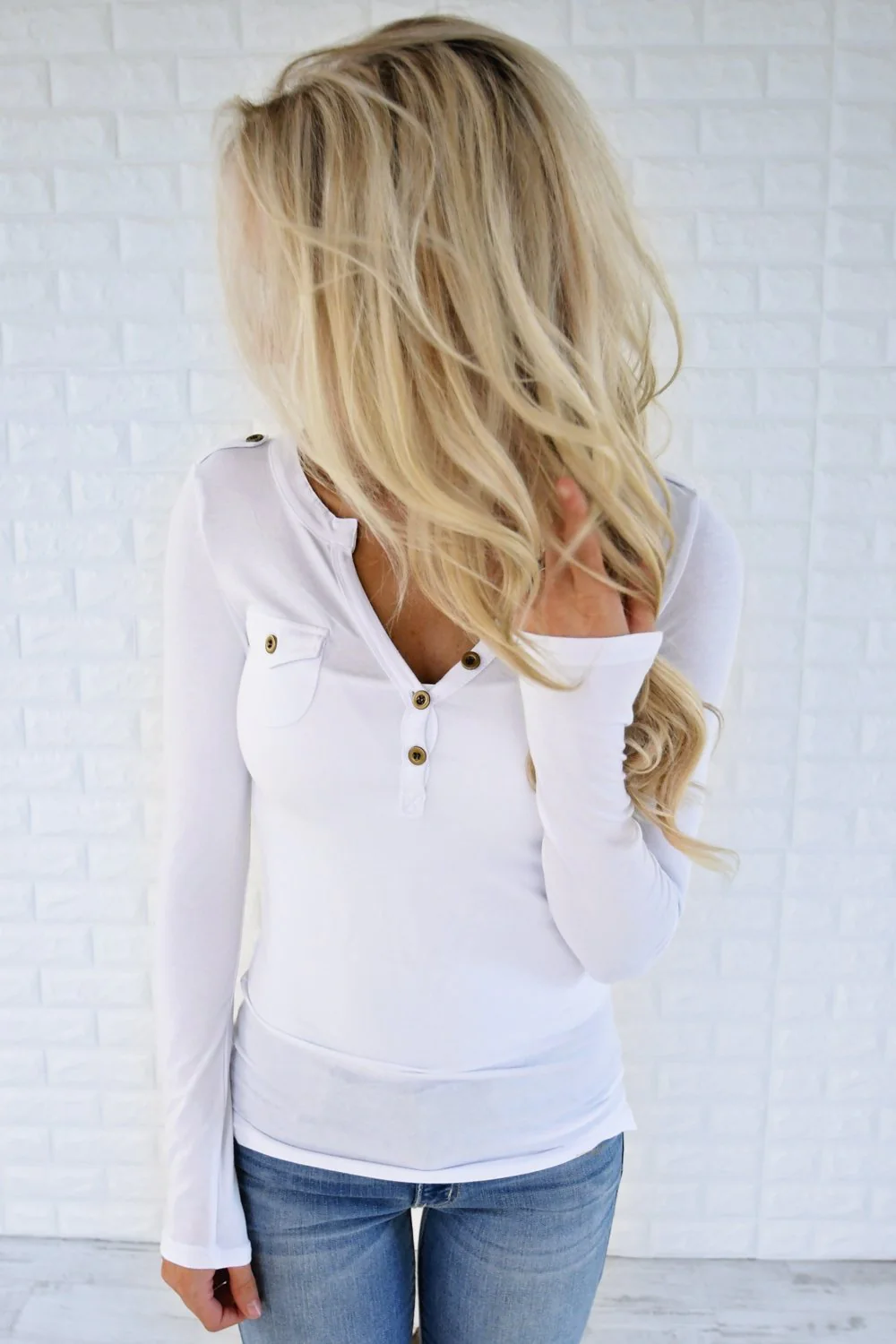 Button Top ~ Ivory - Image 2