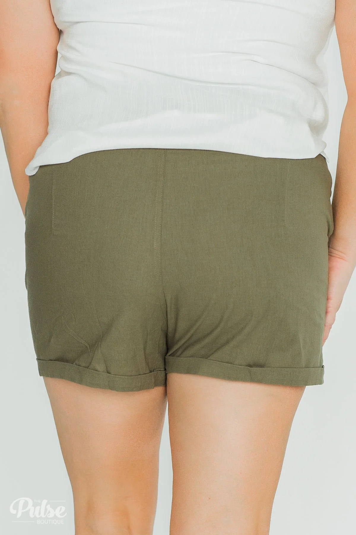 Button-Up Shorts- Olive - Image 11