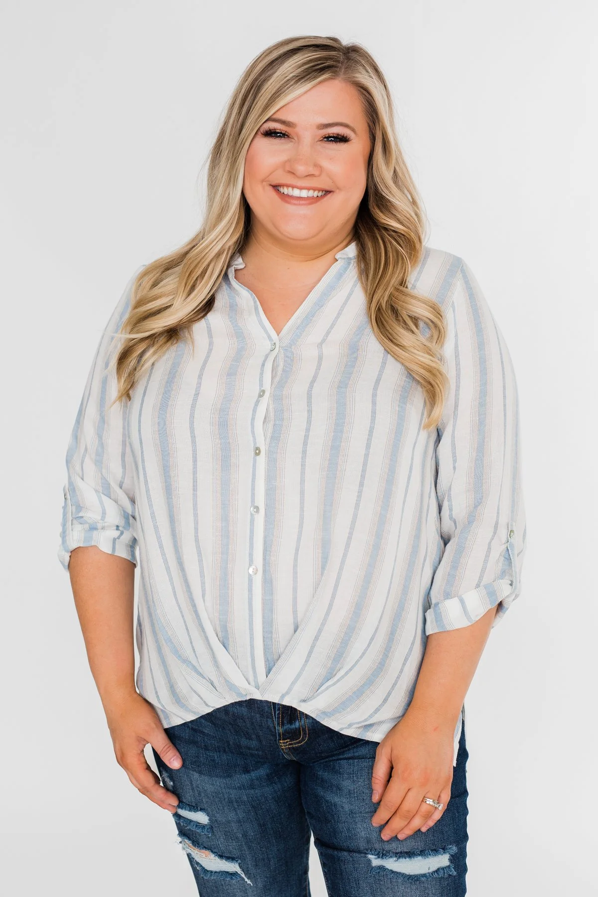 By the Beach Blouse- Blue and Yellow - Image 10