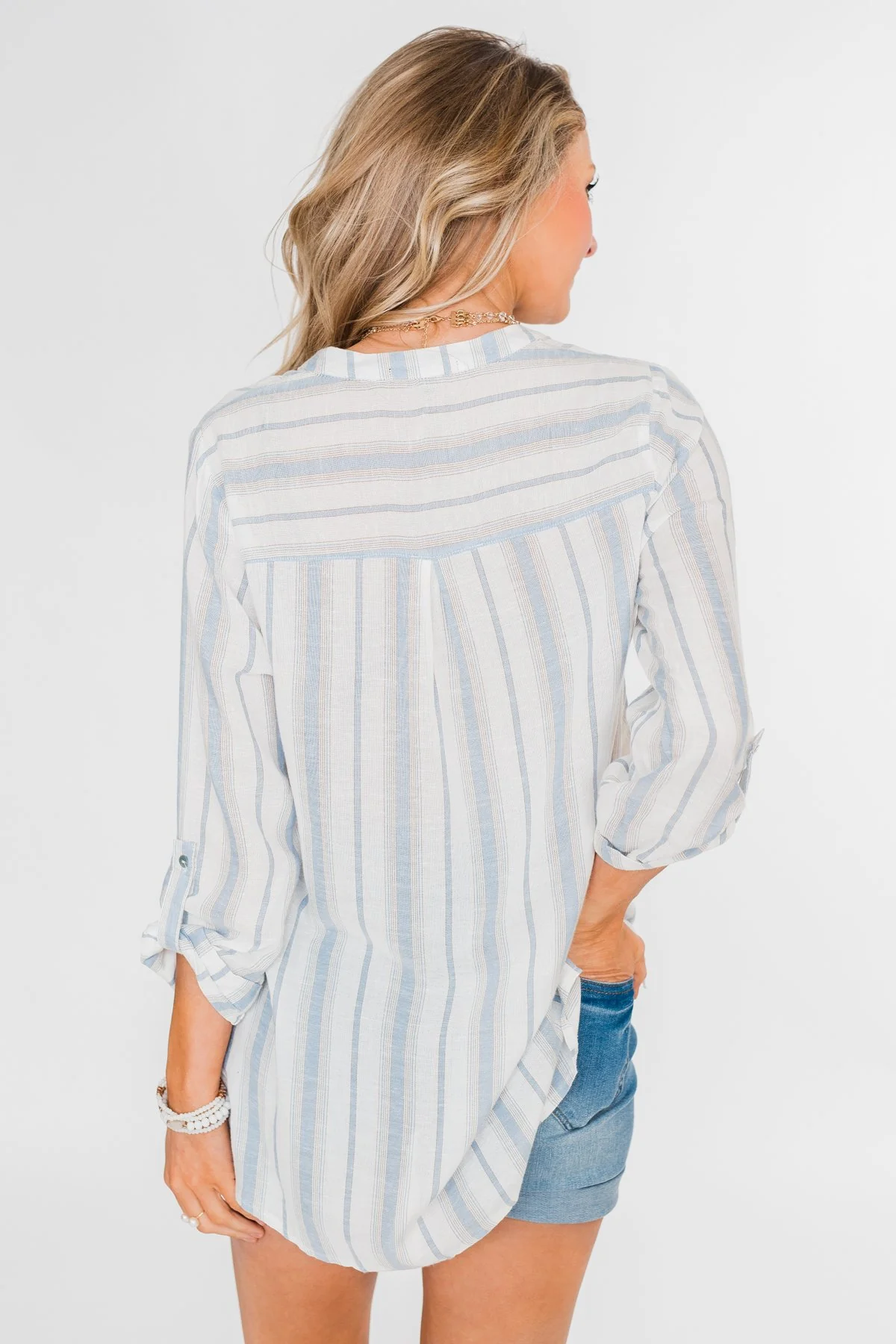 By the Beach Blouse- Blue and Yellow - Image 11