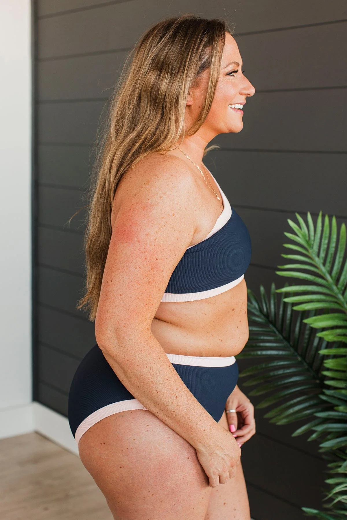 By The Boardwalk Swim Bottoms- Navy & Baby Pink - Image 5