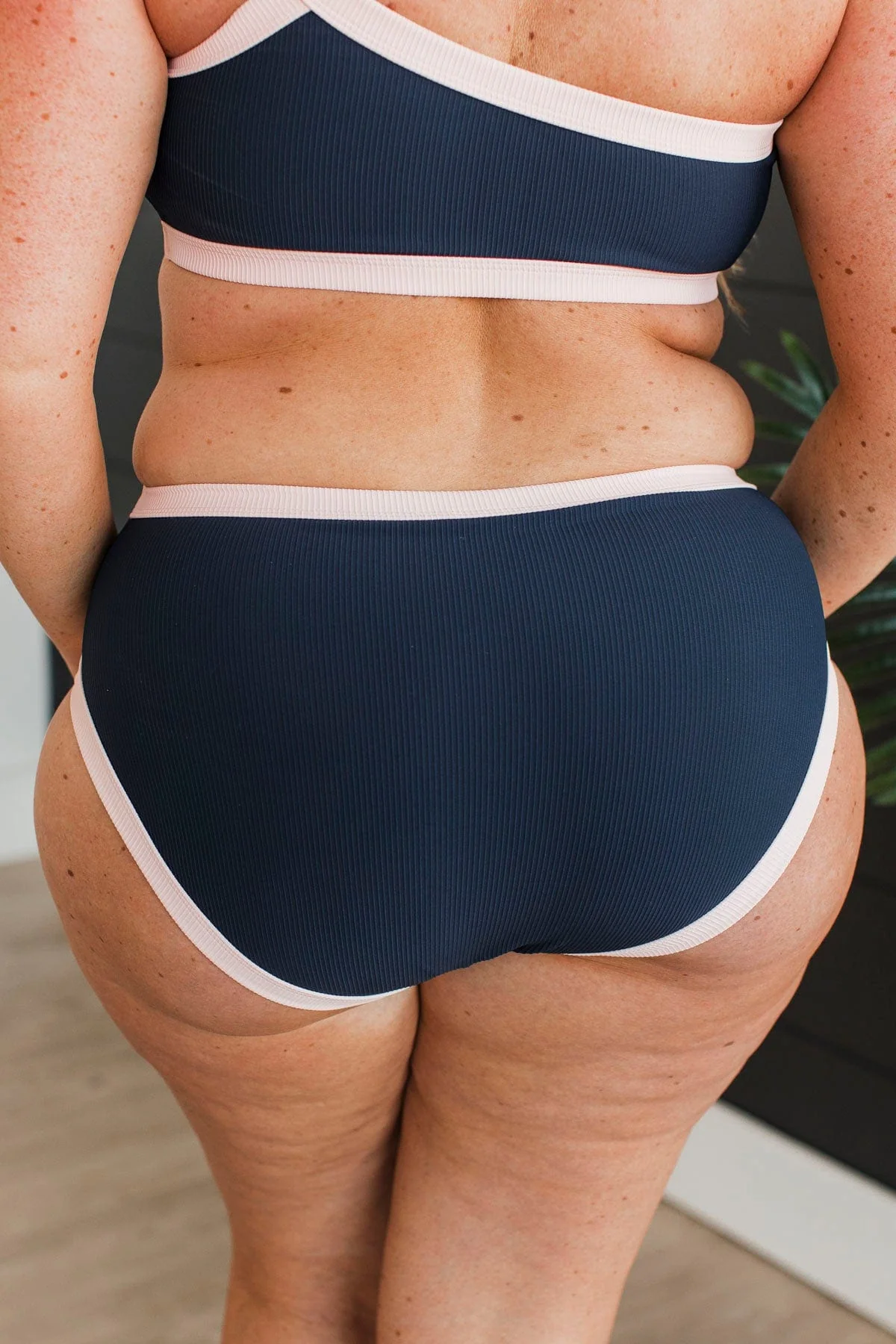 By The Boardwalk Swim Bottoms- Navy & Baby Pink - Image 8