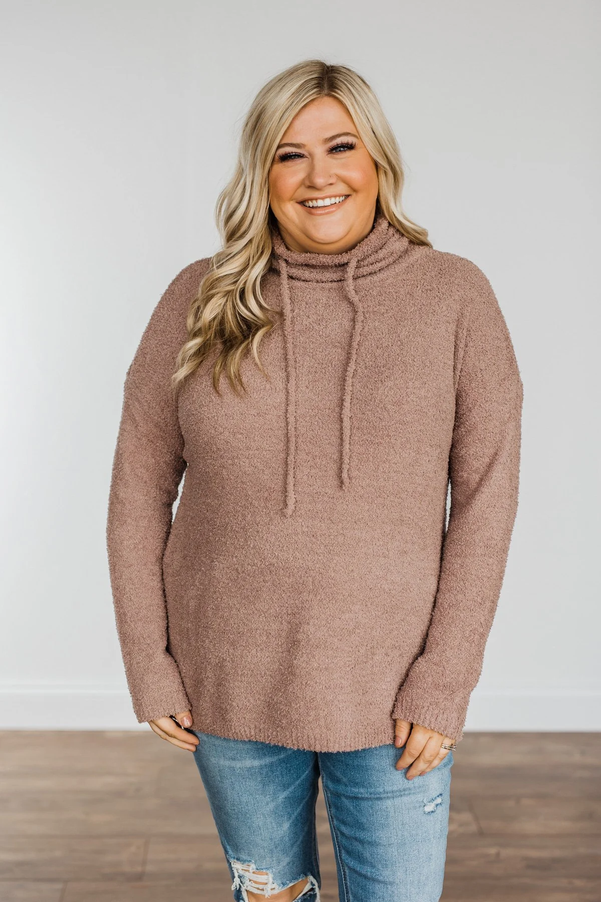 Cabin Cuddles Pullover Top- Mocha - Image 2