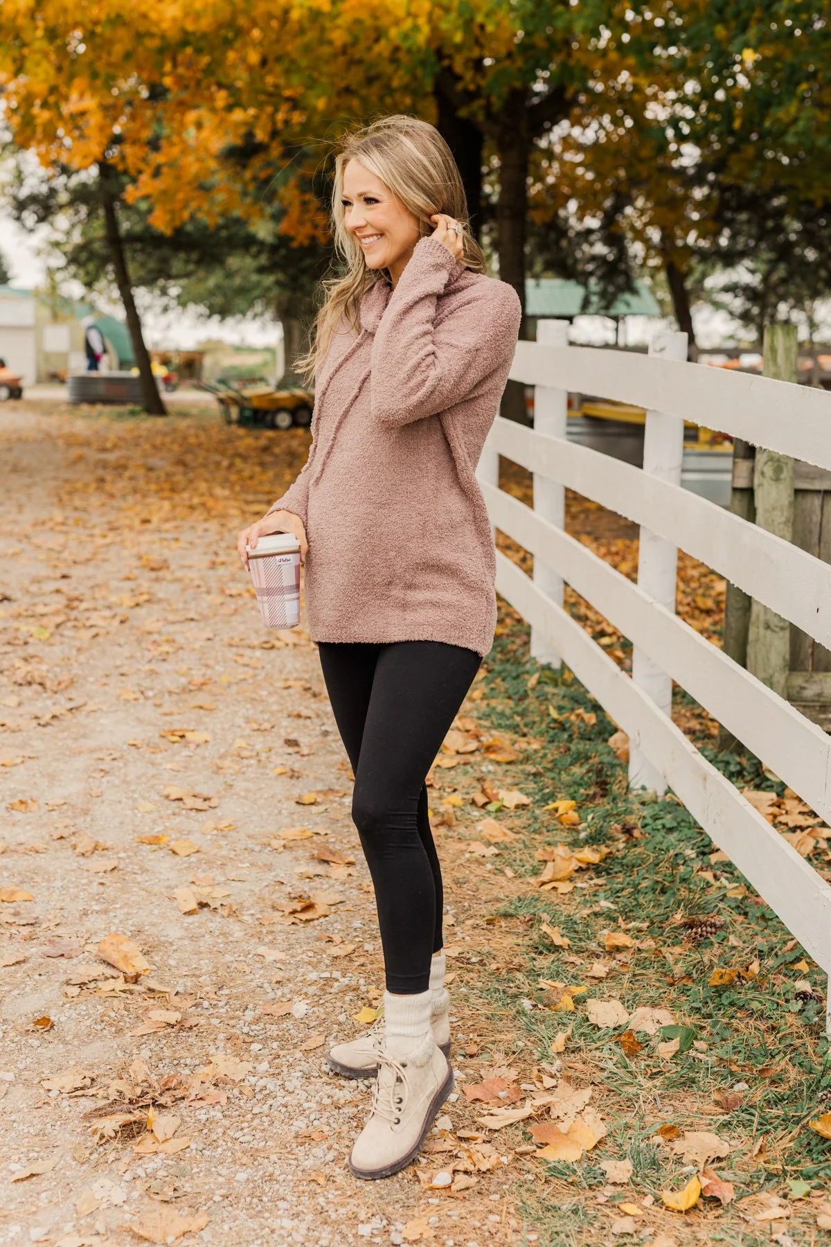 Cabin Cuddles Pullover Top- Mocha - Image 4