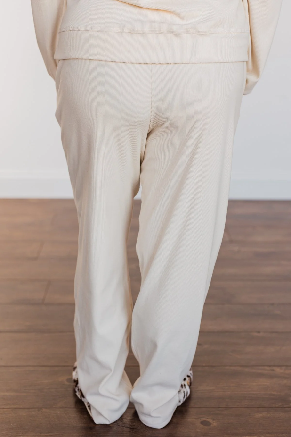 Call It Comfort Ribbed Lounge Pants- Cream - Image 9
