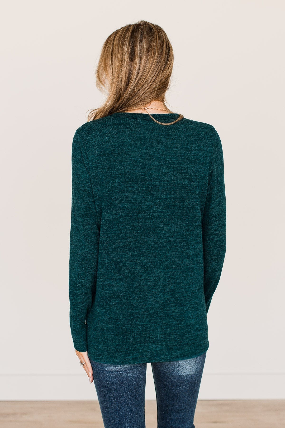 Call On Me Front Twist Top- Dark Teal - Image 8