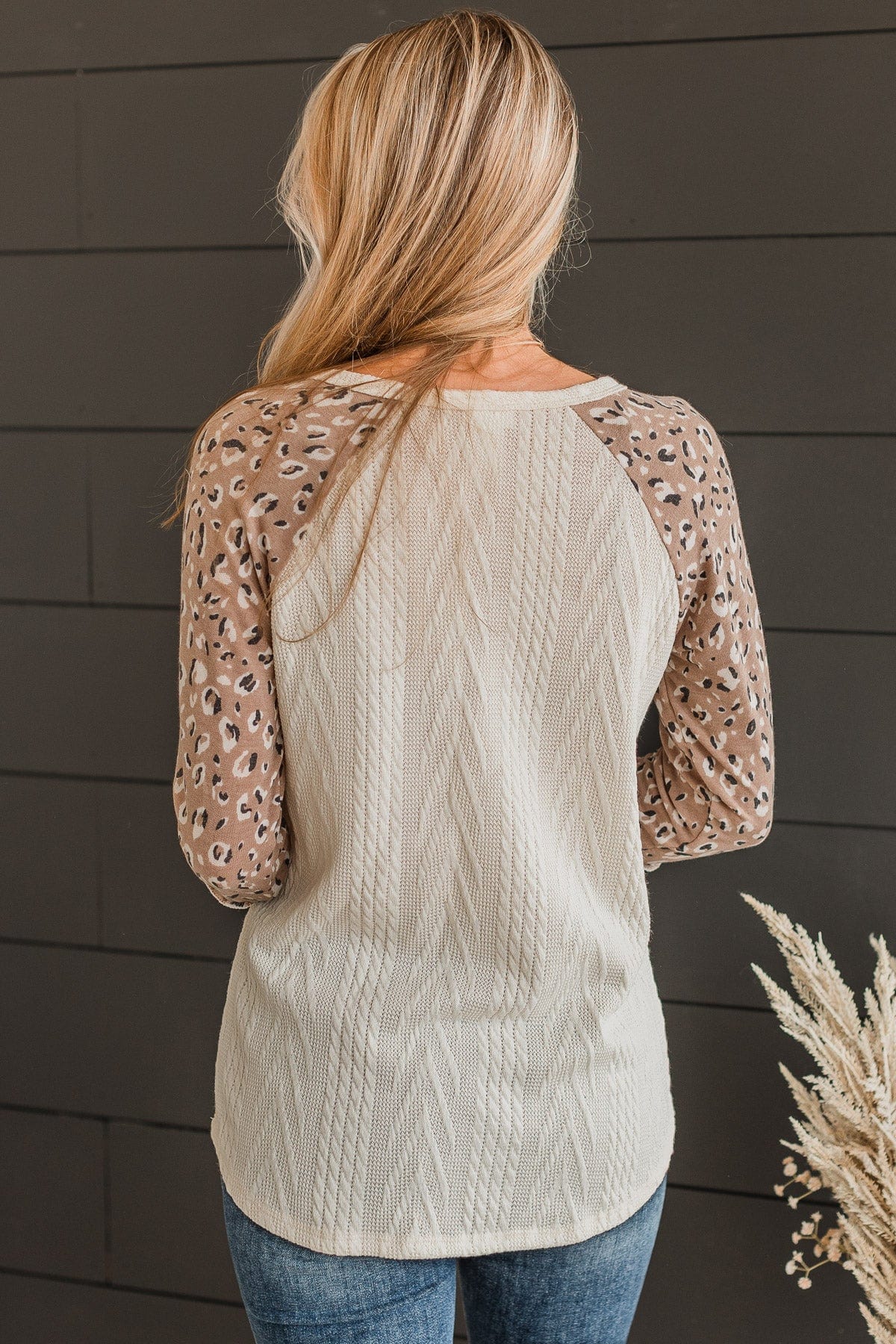Call Your Shot Knit Top- Ivory & Mocha - Image 7