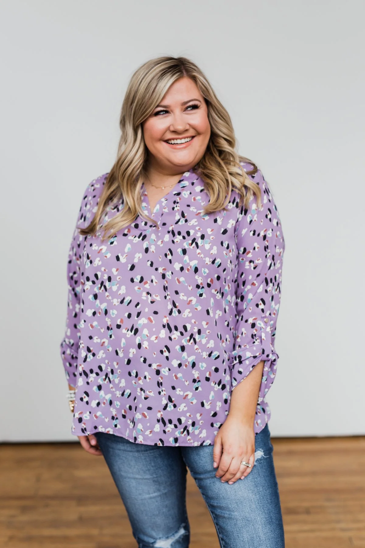 Calling Out To You Printed Blouse- Purple - Image 10