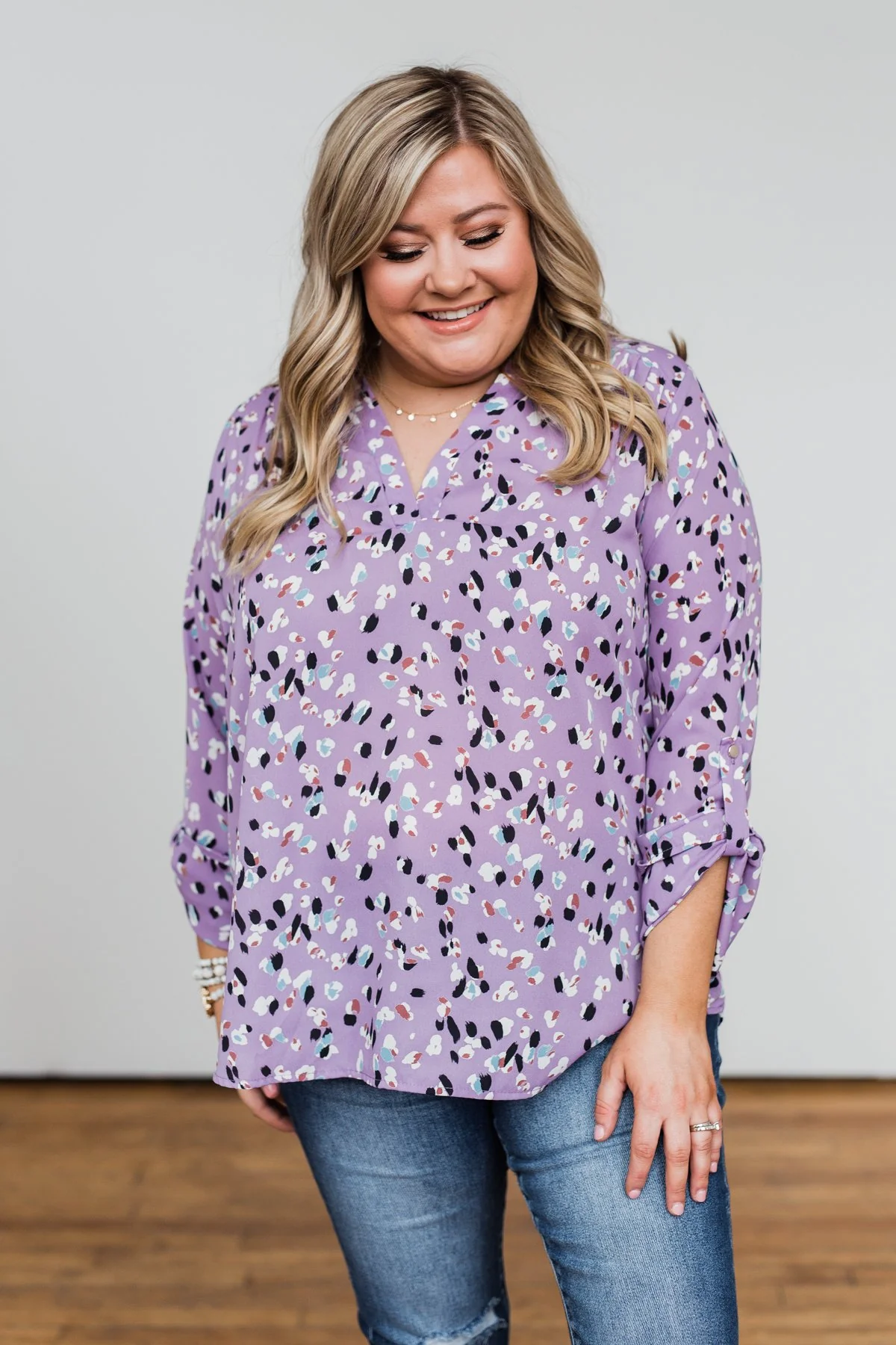Calling Out To You Printed Blouse- Purple - Image 14