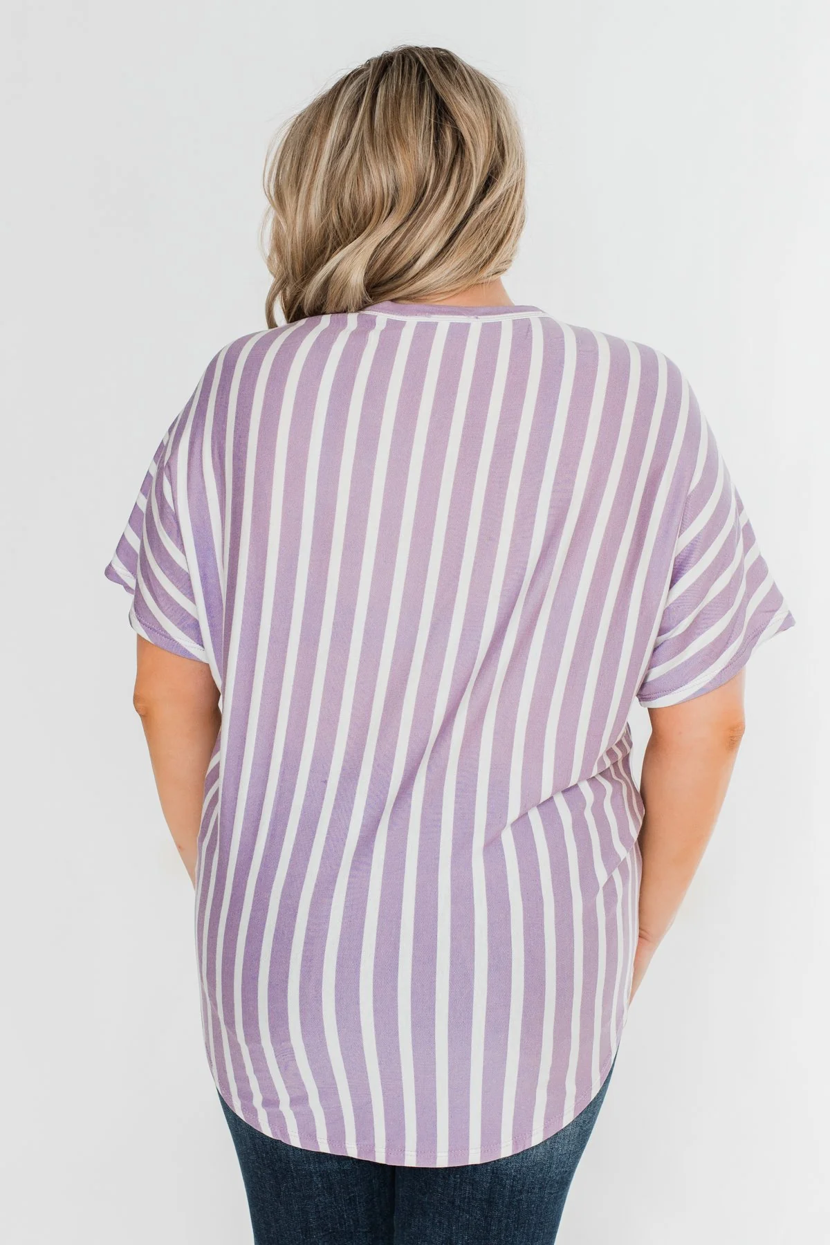 Calling The Shots Striped Dolman Top- Lavender - Image 13