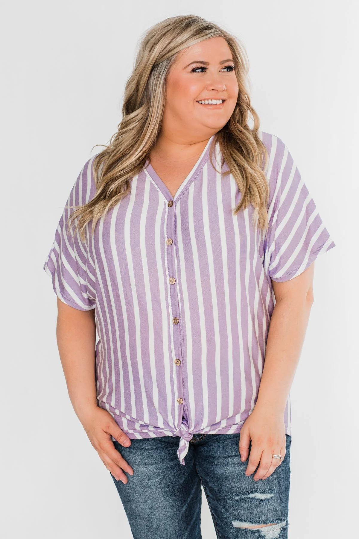 Calling The Shots Striped Dolman Top- Lavender - Image 8
