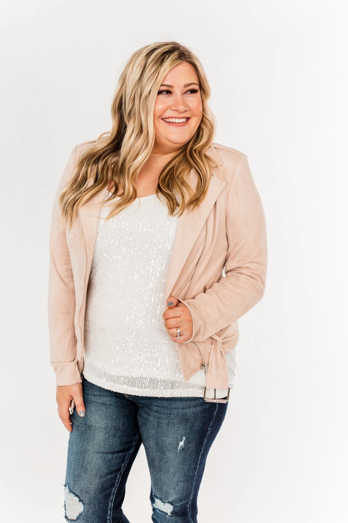Came Here To Conquer Lightweight Jacket- Light Blush - Image 2