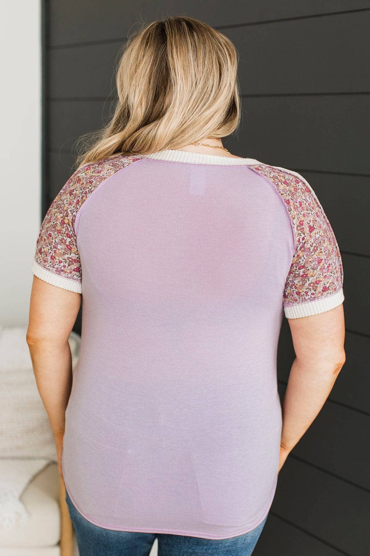 Came To Thrive Color Block Sleeve Top- Lilac - Image 7