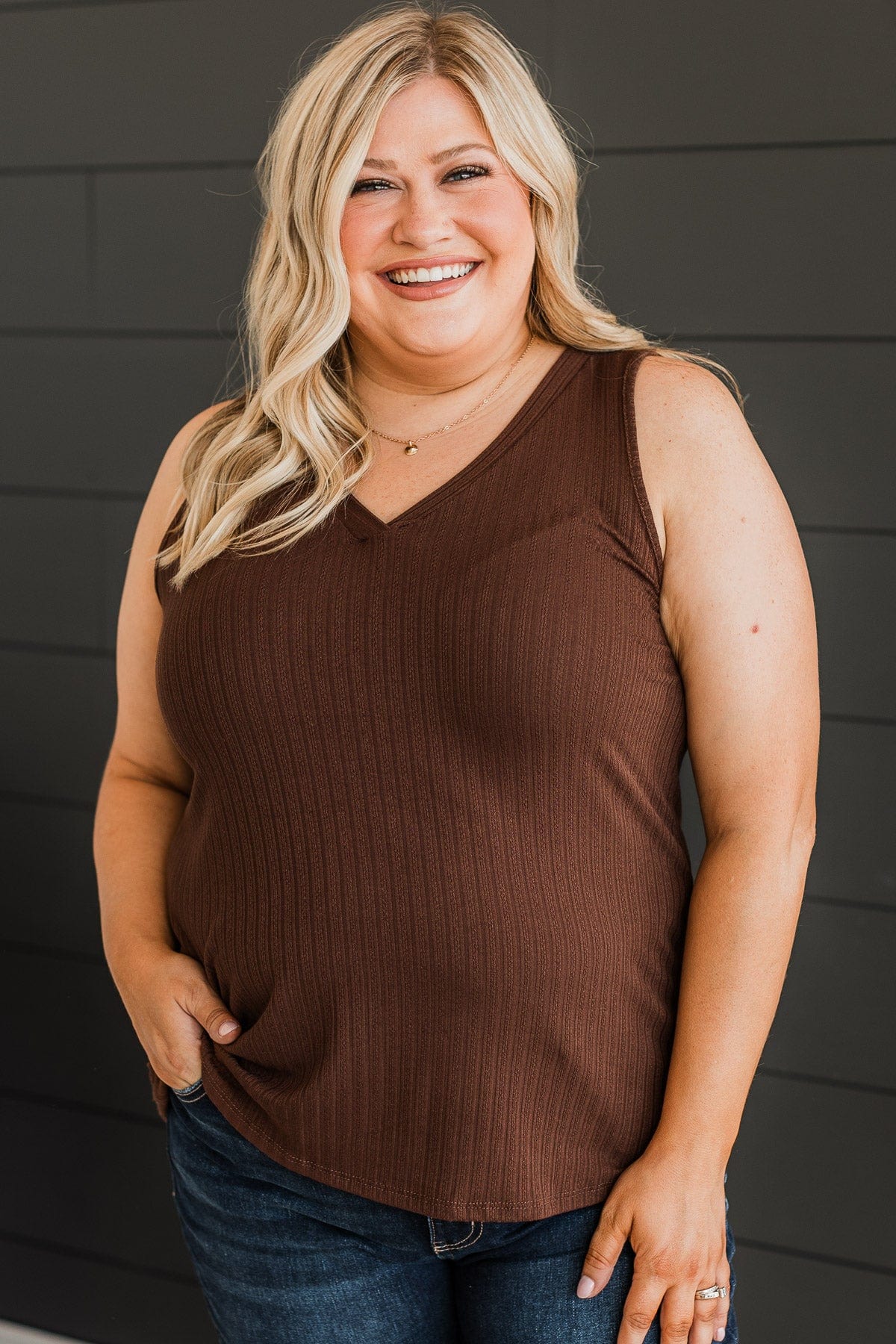 Came To Win V-Neck Tank- Brown - Image 4